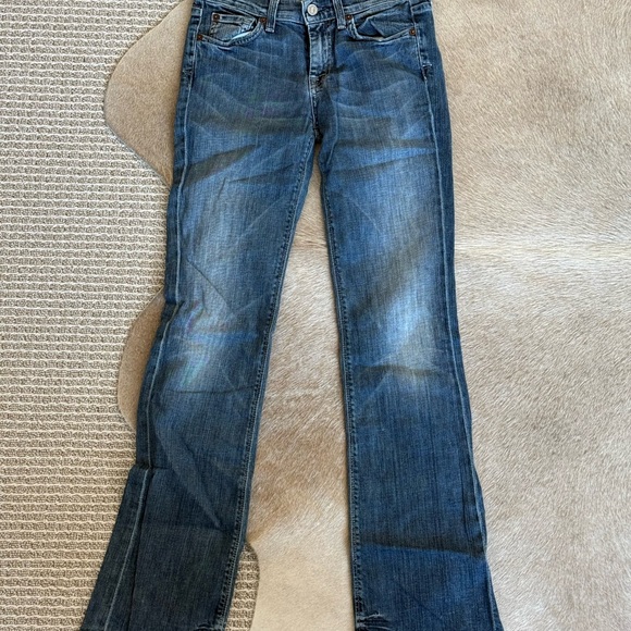7 For All Mankind Denim - 7 For All Mankind Dark Blue Flare Jeans